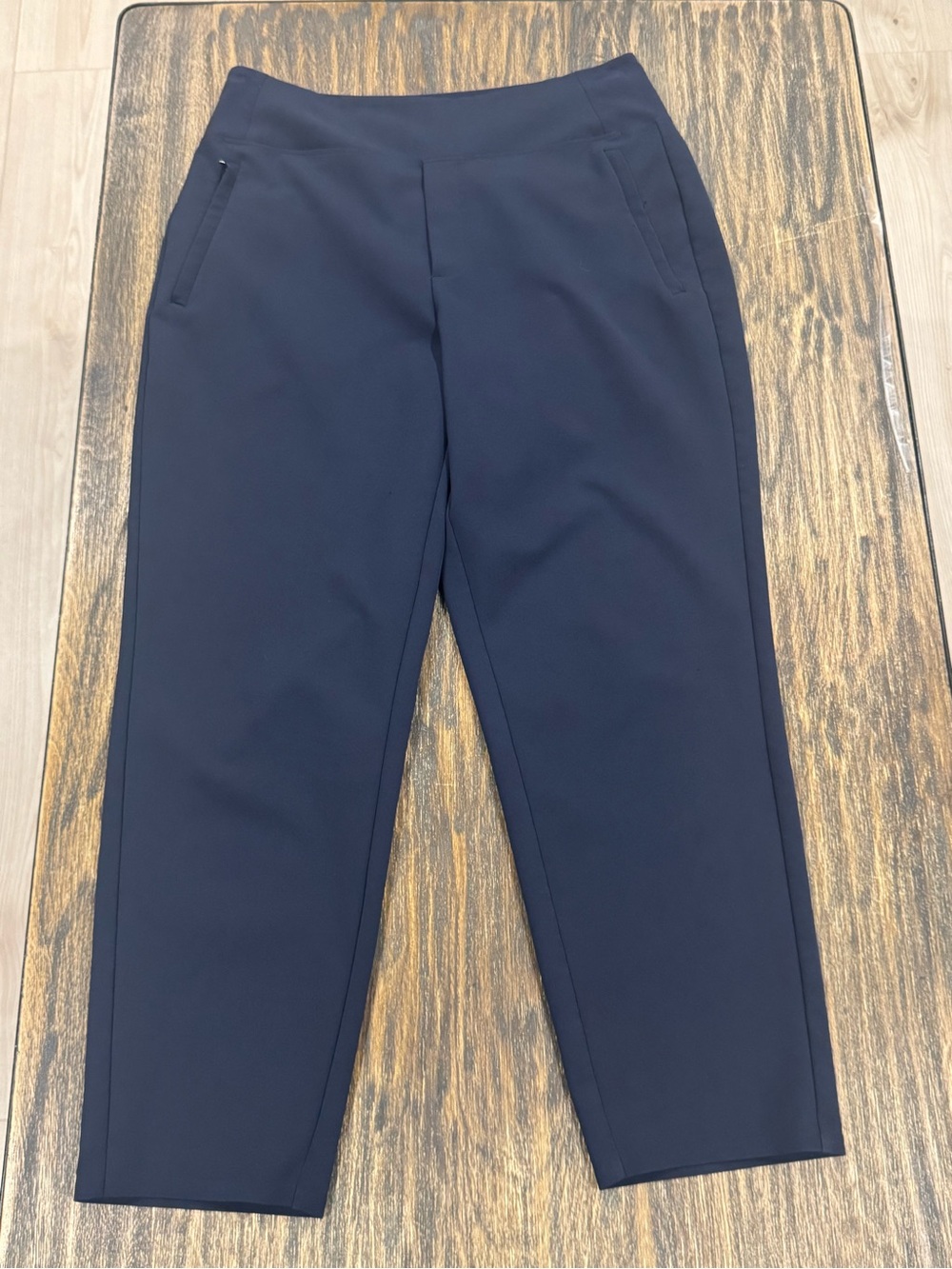 Athleta Endless High Rise Pants Womens 10 Navy Blue Stretch Pull On Travel